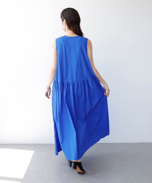Cepica（セピカ）の「ナイロンウエストギャザー両前ワンピース（ワンピース・レディース・ピンク/ブルー・FREE）」の8枚目の写真