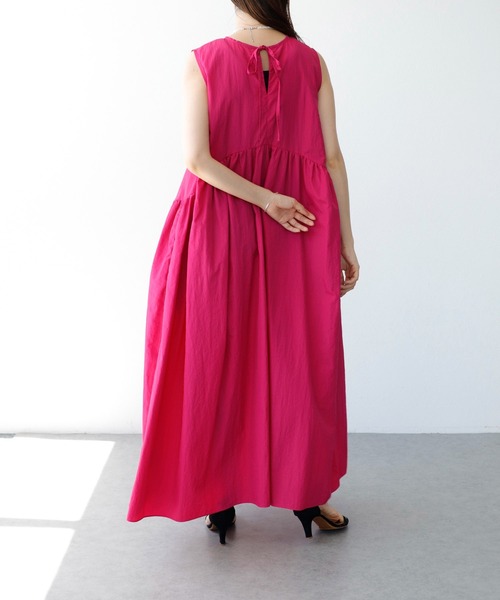 Cepica（セピカ）の「ナイロンウエストギャザー両前ワンピース（ワンピース・レディース・ピンク/ブルー・FREE）」の4枚目の写真