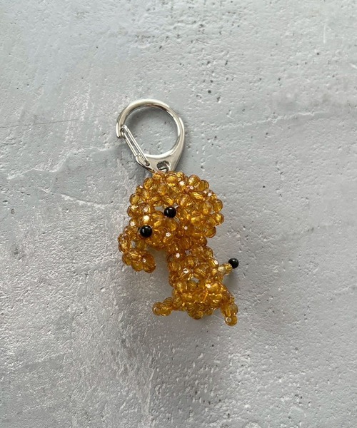 ★るうたん品★チャーム☆ビーズマスコット☆トイプー☆ヨーキー☆マルチーズ他 📌ふわふわオコジョ キーホルダー 📌Fuwafuwa Ermine Keychain
