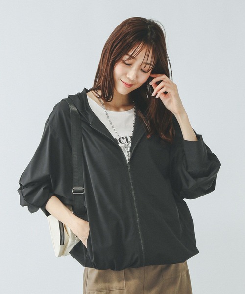 GLOBAL WORK（グローバルワーク）の「遮熱撥水パーカー/495704（マウンテンパーカー・レディース・ブラック/ブラウン/ベージュ・LARGE/MEDIUM）」の5枚目の写真