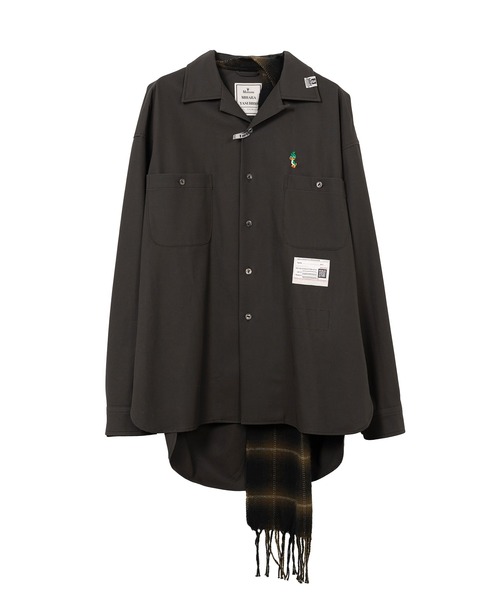 Maison MIHARA YASUHIRO(メゾンミハラヤスヒロ)の「Scarf Combined Shirt(シャツ/ブラウス・メンズ・ブラック・48)」の1枚目の写真