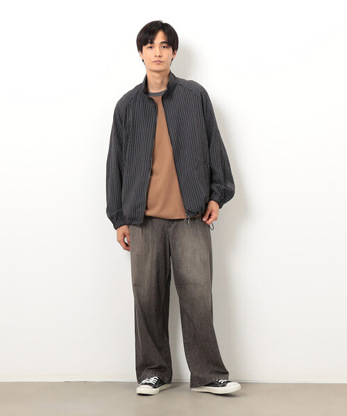 Purple&Yellow（パープルアンドイエロー）の「サッカーストライプブルゾン（ブルゾン・メンズ・ブラック・SMALL/MEDIUM/LARGE）」の3枚目の写真