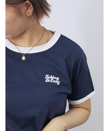 ehka sopo | 3D刺繍リンガーTシャツ(Tシャツ/カットソー)