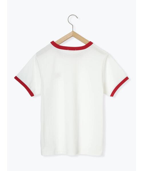 ehka sopo(エヘカソポ)の「3D刺繍リンガーTシャツ(Tシャツ/カットソー・レディース・グリーン/ネイビー/オフホワイト/サックスブルー・F)」の14枚目の写真