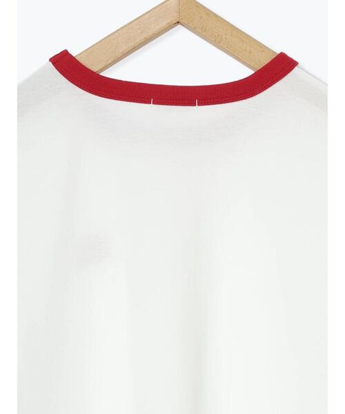 ehka sopo(エヘカソポ)の「3D刺繍リンガーTシャツ(Tシャツ/カットソー・レディース・グリーン/ネイビー/オフホワイト/サックスブルー・F)」の18枚目の写真