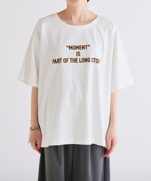 CIAOPANIC TYPY（チャオパニックティピー）の「フロッキーロゴプリント半袖オーバーTee（Tシャツ/カットソー・レディース・ブラウン/オフホワイト/ベージュ/チャコールグレー・ONE SIZE）」の22枚目の写真