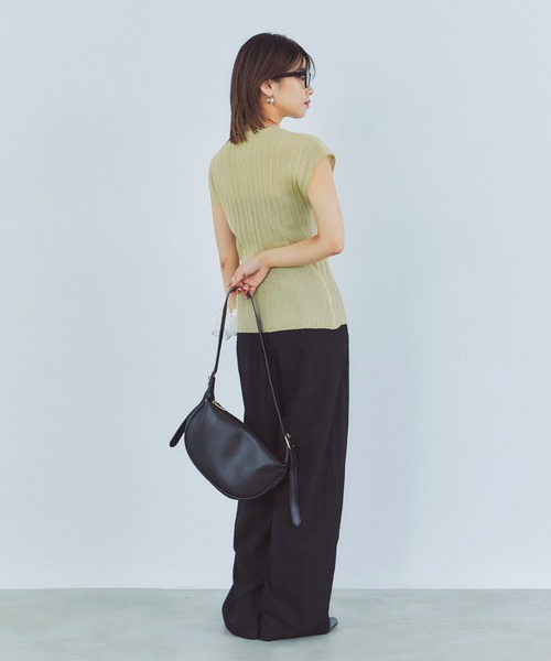 LIENCOEUR（リアンクール）の「シアーリブトップス（Tシャツ/カットソー・レディース・グレイッシュベージュ/ライトブルー/ライトイエロー・FREE）」の13枚目の写真