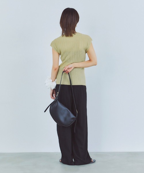 LIENCOEUR（リアンクール）の「シアーリブトップス（Tシャツ/カットソー・レディース・グレイッシュベージュ/ライトブルー/ライトイエロー・FREE）」の14枚目の写真