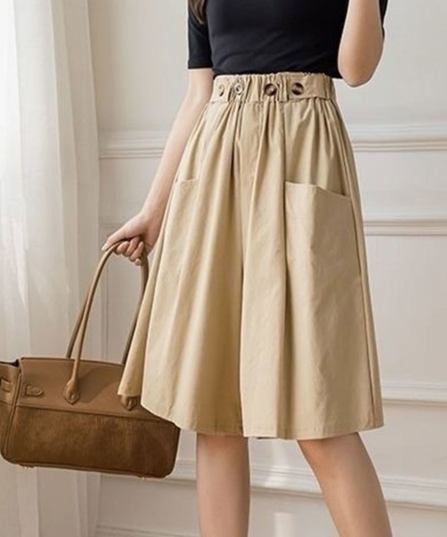 SallyLunn(サリーラン)の「ウエストボタンガウチョパンツ(その他パンツ・レディース・ブラック/ベージュ・LARGE/MEDIUM)」の8枚目の写真