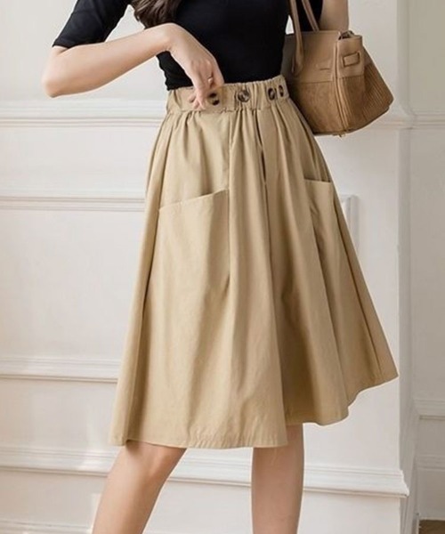 SallyLunn(サリーラン)の「ウエストボタンガウチョパンツ(その他パンツ・レディース・ブラック/ベージュ・LARGE/MEDIUM)」の9枚目の写真