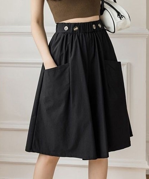 SallyLunn(サリーラン)の「ウエストボタンガウチョパンツ(その他パンツ・レディース・ブラック/ベージュ・LARGE/MEDIUM)」の5枚目の写真