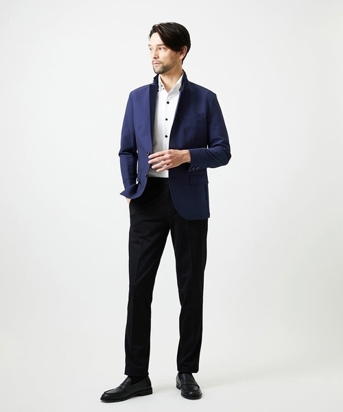 MICHEL KLEIN HOMME (ミッシェルクランオム)の「メッシュ調コンバーチブルジャケット(テーラードジャケット・メンズ・オフホワイト/ネイビー・MEDIUM/LARGE/X-LARGE)」の19枚目の写真