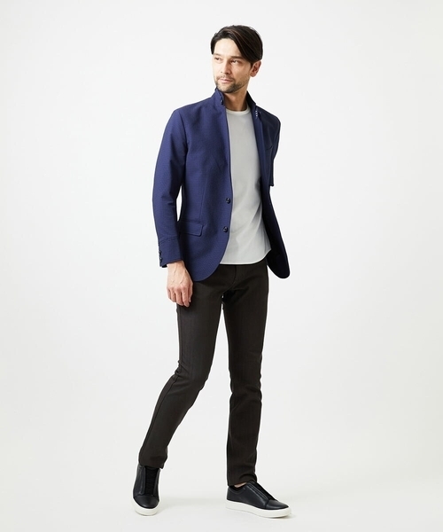 MICHEL KLEIN HOMME (ミッシェルクランオム)の「メッシュ調コンバーチブルジャケット(テーラードジャケット・メンズ・オフホワイト/ネイビー・MEDIUM/LARGE/X-LARGE)」の16枚目の写真