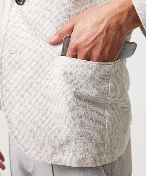 MICHEL KLEIN HOMME (ミッシェルクランオム)の「メッシュ調コンバーチブルジャケット(テーラードジャケット・メンズ・オフホワイト/ネイビー・MEDIUM/LARGE/X-LARGE)」の8枚目の写真