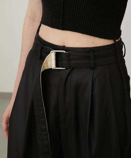 LA PEAU DE GEM（ラポドゥジェム）の「【LA PEAU DE GEM】belted slacks/ベルトスラックス（スラックス・レディース・ブラック・2/1）」の3枚目の写真