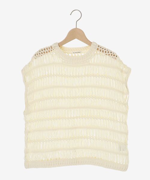 le.coeur blanc（ルクールブラン）の「《手洗い可能》透かし編みデザインニットベスト（ベスト・レディース・ホワイト/ベージュ・38）」の12枚目の写真