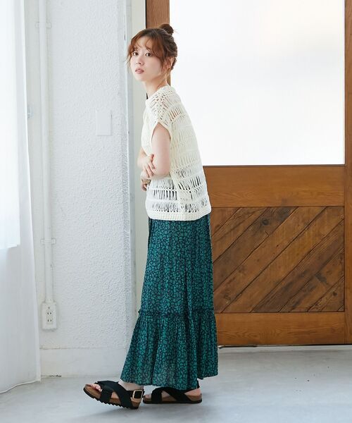 le.coeur blanc（ルクールブラン）の「《手洗い可能》透かし編みデザインニットベスト（ベスト・レディース・ホワイト/ベージュ・38）」の20枚目の写真