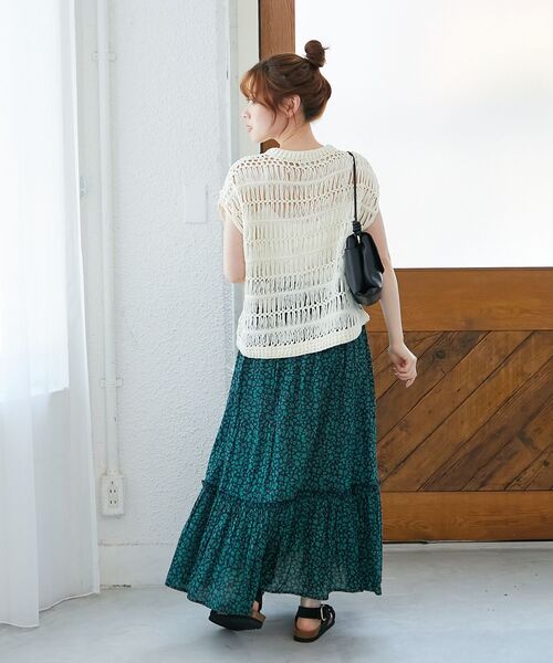 le.coeur blanc（ルクールブラン）の「《手洗い可能》透かし編みデザインニットベスト（ベスト・レディース・ホワイト/ベージュ・38）」の22枚目の写真