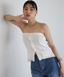 ニット」に該当するキャミソール（ホワイト/白色系）ファッション通販