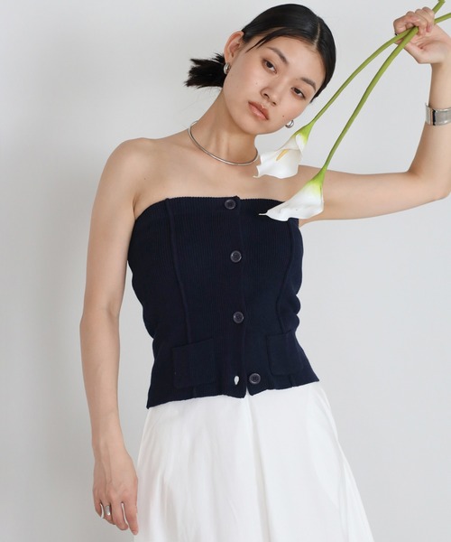mini pocket knit bustier / ミニポケットニットビスチェ