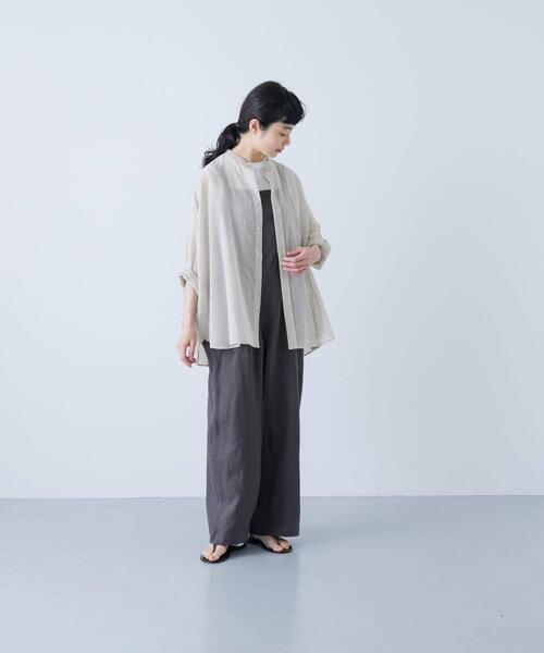 かぐれ（カグレ）の「バックタックワイドシャツ（シャツ/ブラウス・レディース・ピンク/ネイビー/グリーン系その他/グレー・FREE）」の9枚目の写真