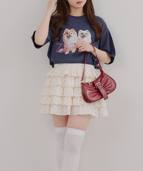 Another Branch olive des olive(アナザーブランチオリーブデオリーブ)の「犬メガネBigT(Tシャツ/カットソー・レディース・パープル/ネイビー/オフホワイト・FREE)」の13枚目の写真