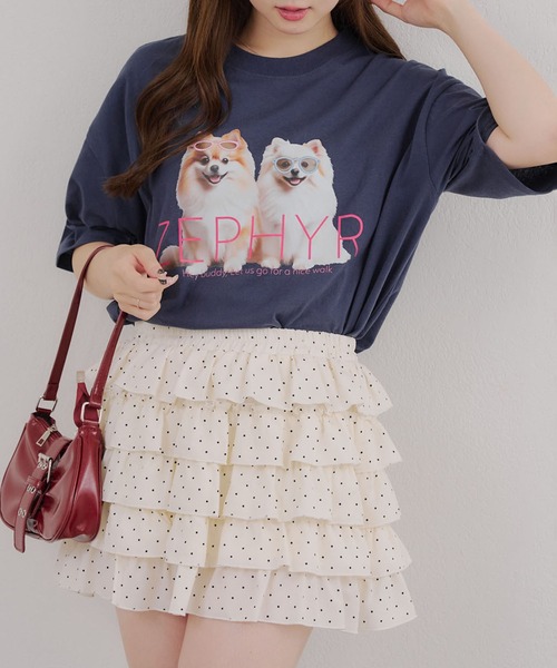 Another Branch olive des olive(アナザーブランチオリーブデオリーブ)の「犬メガネBigT(Tシャツ/カットソー・レディース・パープル/ネイビー/オフホワイト・FREE)」の15枚目の写真