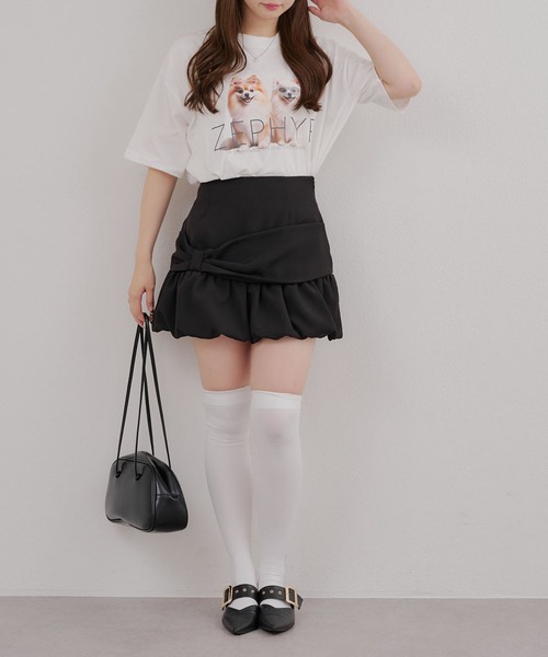 Another Branch olive des olive(アナザーブランチオリーブデオリーブ)の「犬メガネBigT(Tシャツ/カットソー・レディース・パープル/ネイビー/オフホワイト・FREE)」の12枚目の写真