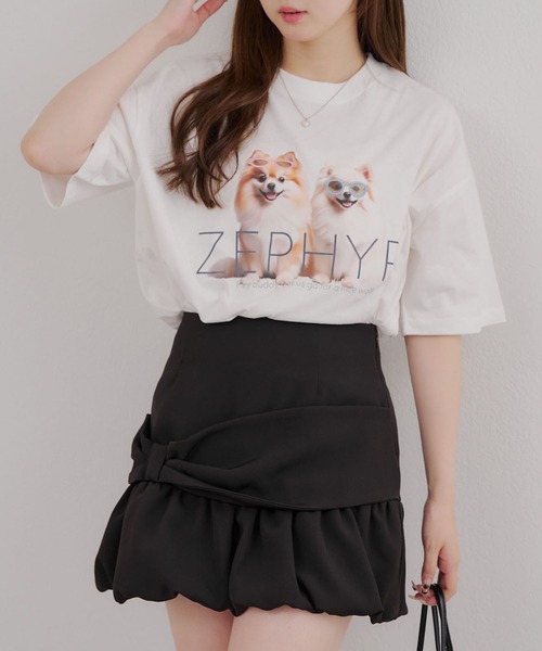 Another Branch olive des olive(アナザーブランチオリーブデオリーブ)の「犬メガネBigT(Tシャツ/カットソー・レディース・パープル/ネイビー/オフホワイト・FREE)」の5枚目の写真