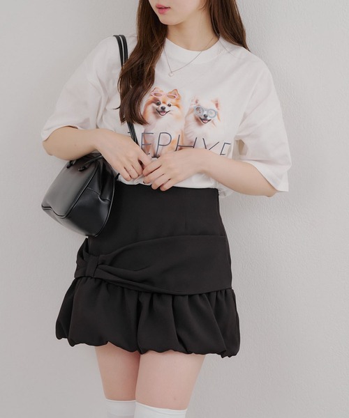 Another Branch olive des olive(アナザーブランチオリーブデオリーブ)の「犬メガネBigT(Tシャツ/カットソー・レディース・パープル/ネイビー/オフホワイト・FREE)」の8枚目の写真
