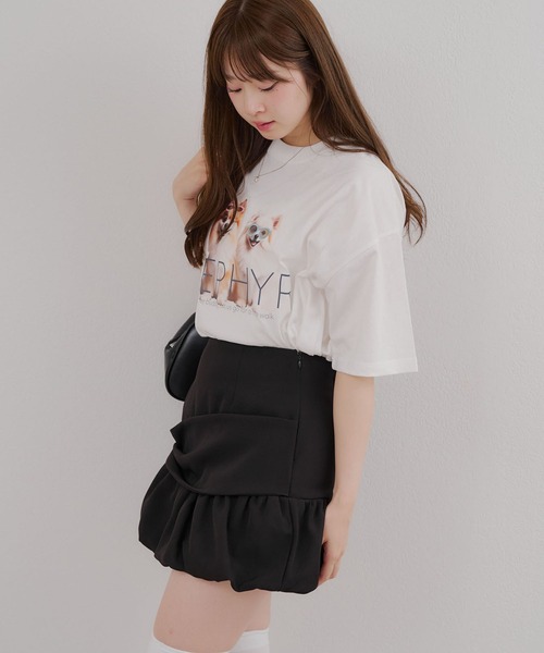 Another Branch olive des olive(アナザーブランチオリーブデオリーブ)の「犬メガネBigT(Tシャツ/カットソー・レディース・パープル/ネイビー/オフホワイト・FREE)」の6枚目の写真