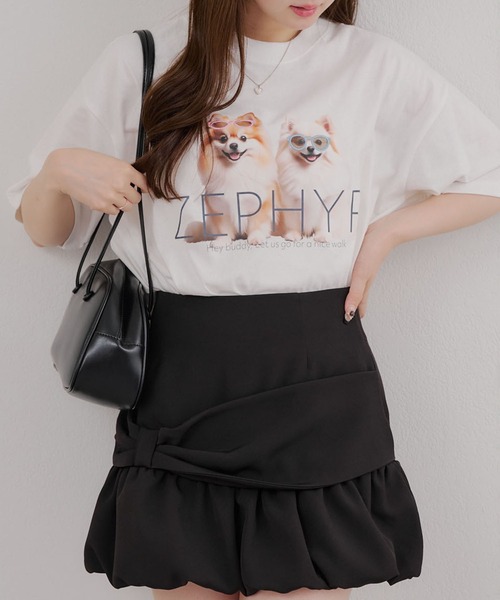 Another Branch olive des olive(アナザーブランチオリーブデオリーブ)の「犬メガネBigT(Tシャツ/カットソー・レディース・パープル/ネイビー/オフホワイト・FREE)」の4枚目の写真