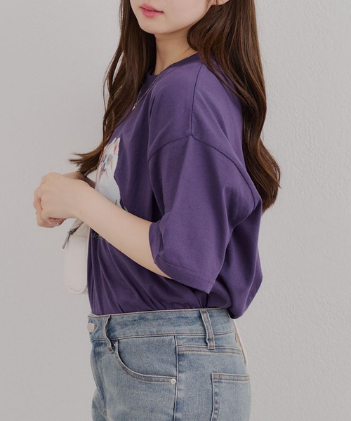 Another Branch olive des olive(アナザーブランチオリーブデオリーブ)の「犬メガネBigT(Tシャツ/カットソー・レディース・パープル/ネイビー/オフホワイト・FREE)」の21枚目の写真