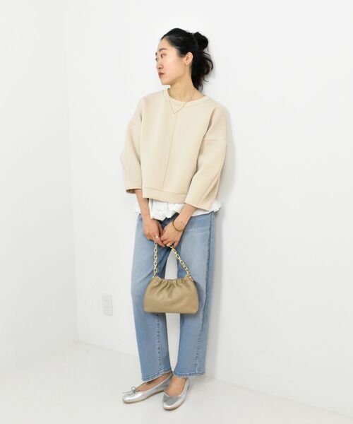 le.coeur blanc(ルクールブラン)の「TORRAZZO DONNAバルーン裾トップス(Tシャツ/カットソー・レディース・ベージュ/グレー・38)」の8枚目の写真