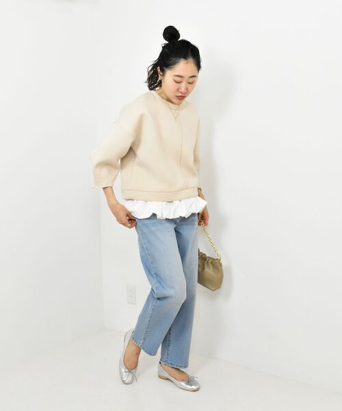 le.coeur blanc(ルクールブラン)の「TORRAZZO DONNAバルーン裾トップス(Tシャツ/カットソー・レディース・ベージュ/グレー・38)」の9枚目の写真