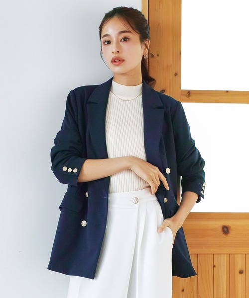 new》洗えて動けるワーママダブルジャケット【手洗いできるハイ