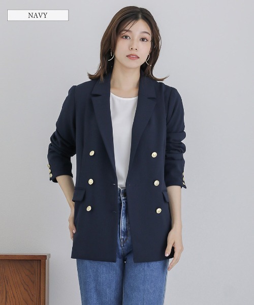 new》洗えて動けるワーママダブルジャケット【手洗いできるハイ