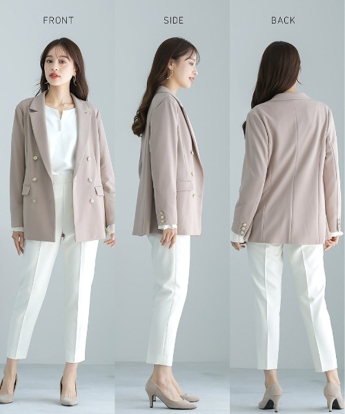 new》洗えて動けるワーママダブルジャケット【手洗いできるハイ