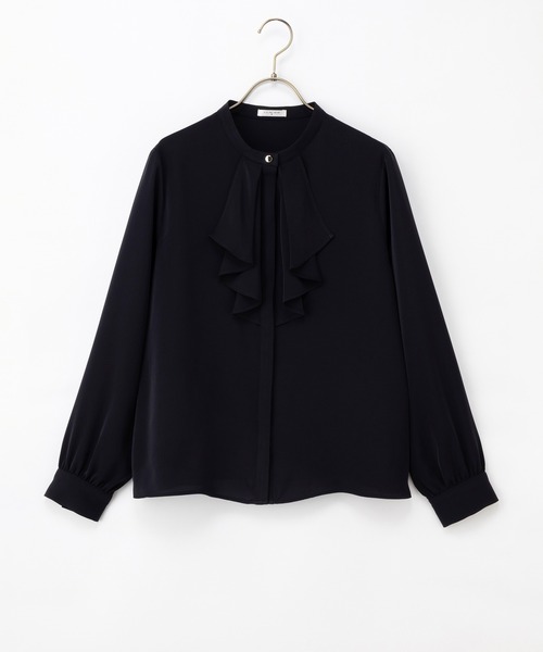 Honeys(ハニーズ)の「フリルブラウス(シャツ/ブラウス・レディース・ホワイト/ライトグレー/オレンジ/ネイビー/ラベンダー・3L/L/LL/M/S)」の22枚目の写真