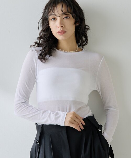 Whim Gazette（ウィムガゼット）の「フライスプルオーバー（Tシャツ/カットソー・レディース・オフホワイト/ブラック/ライトベージュ・FREE）」の20枚目の写真