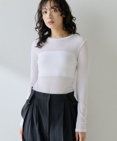 Whim Gazette（ウィムガゼット）の「フライスプルオーバー（Tシャツ/カットソー・レディース・オフホワイト/ブラック/ライトベージュ・FREE）」の11枚目の写真