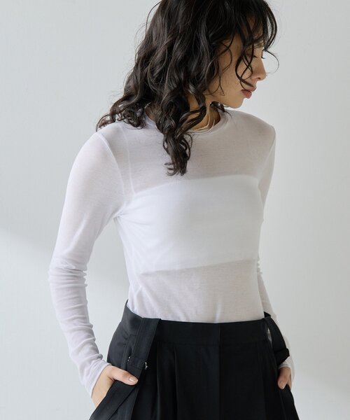 Whim Gazette（ウィムガゼット）の「フライスプルオーバー（Tシャツ/カットソー・レディース・オフホワイト/ブラック/ライトベージュ・FREE）」の10枚目の写真