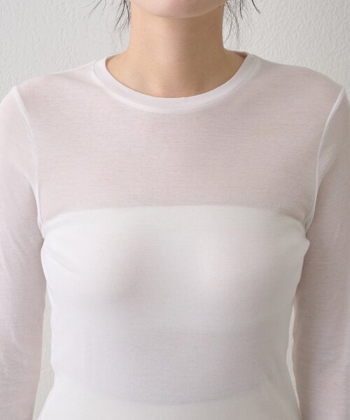 Whim Gazette（ウィムガゼット）の「フライスプルオーバー（Tシャツ/カットソー・レディース・オフホワイト/ブラック/ライトベージュ・FREE）」の6枚目の写真