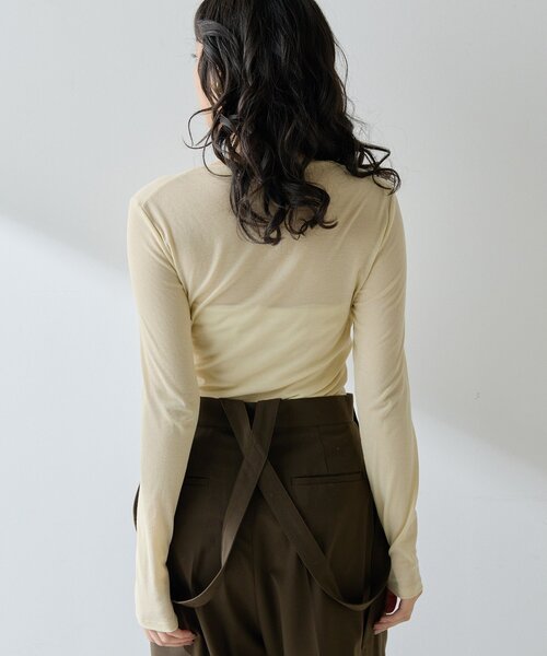 Whim Gazette（ウィムガゼット）の「フライスプルオーバー（Tシャツ/カットソー・レディース・オフホワイト/ブラック/ライトベージュ・FREE）」の21枚目の写真