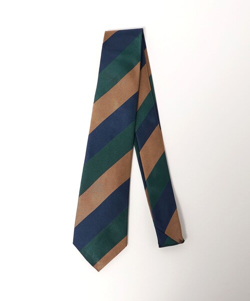 green label relaxing(グリーンレーベルリラクシング)の「GLR シルク① 8.0cm ストライプ1 ネクタイ(ネクタイ・メンズ・ネイビー/ベージュ・FREE)」の2枚目の写真