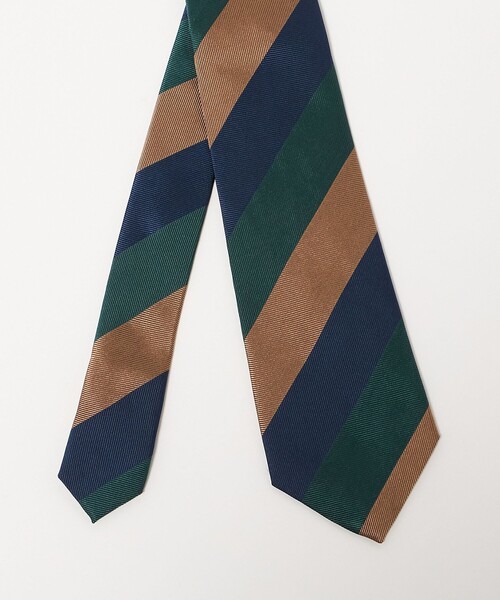 green label relaxing(グリーンレーベルリラクシング)の「GLR シルク① 8.0cm ストライプ1 ネクタイ(ネクタイ・メンズ・ネイビー/ベージュ・FREE)」の6枚目の写真