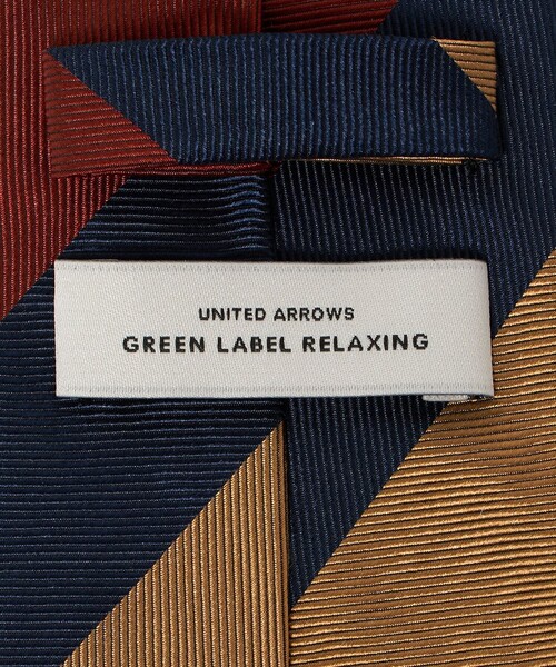 green label relaxing(グリーンレーベルリラクシング)の「GLR シルク① 8.0cm ストライプ1 ネクタイ(ネクタイ・メンズ・ネイビー/ベージュ・FREE)」の8枚目の写真