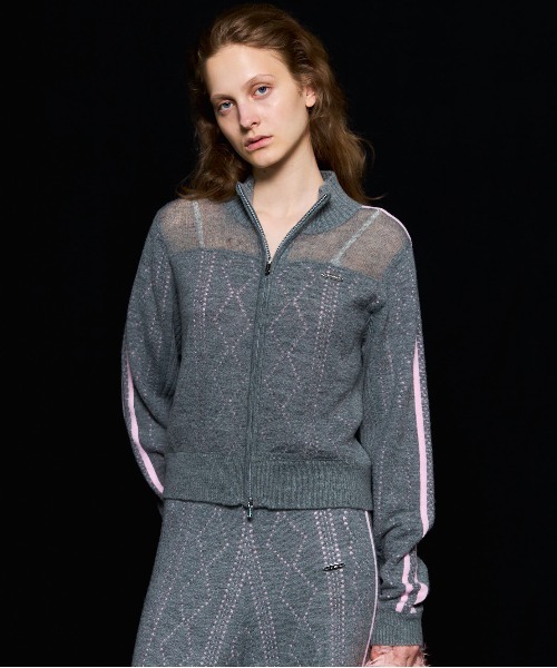 25AW PRE-ORDER】Openwork Knit Track Jacket/透かし編みニット