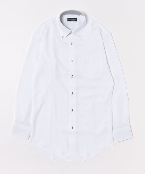 TOKYO SHIRTS(トウキョウシャツ)の「【吸水速乾】【COFREX】形態安定ノンアイロン ボタンダウン 長袖ビジネスワイシャツ(ビジネスシャツ・メンズ・ホワイト・首回り39cm-裄丈84cm/首回り39cm-裄丈80cm/首回り43cm-裄丈86cm/首回り43cm-裄丈82cm/首回り42cm-裄丈86cm/首回り42cm-裄丈82cm/首回り41cm-裄丈86cm/首回り41cm-裄丈82cm/首回り37cm-裄丈80cm)」の6枚目の写真