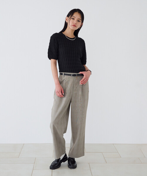 COMME CA ISM（コムサイズム）の「【美しいベーシックパンツ】ポリエステルレーヨンストレッチ　ワイドパンツ（その他パンツ・レディース・ブラック/ベージュ系その他/グレー系その他/チャコール・LARGE/MEDIUM/SMALL/X-SMALL/X-LARGE）」の8枚目の写真